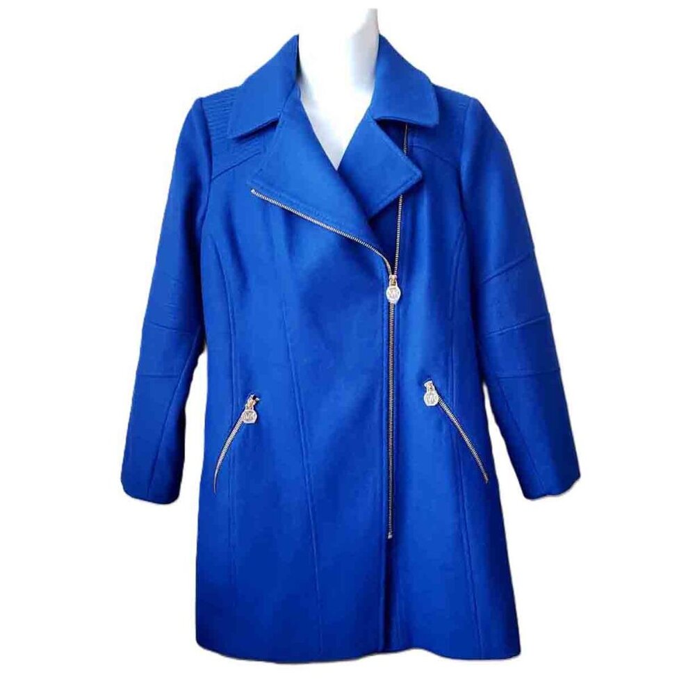 NWOT Michael Kors Wool Blend Coat Royal Blue Women's Size Medium